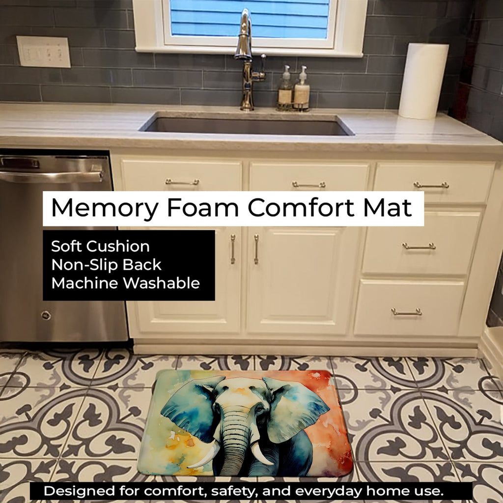 Elephant Memory Foam Kitchen Mat Machine Washable Anti-Fatigue Cushion Comfort Bath or Kitchen Rug