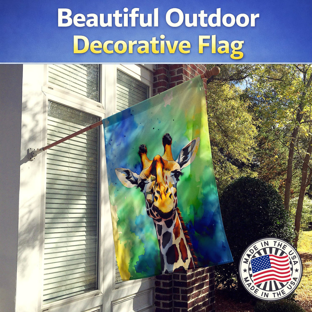 Giraffe House Flag 28x40 Porch Sleeve Pole Decorative Outside Yard Banner Artwork Wall Hanging, Polyester
