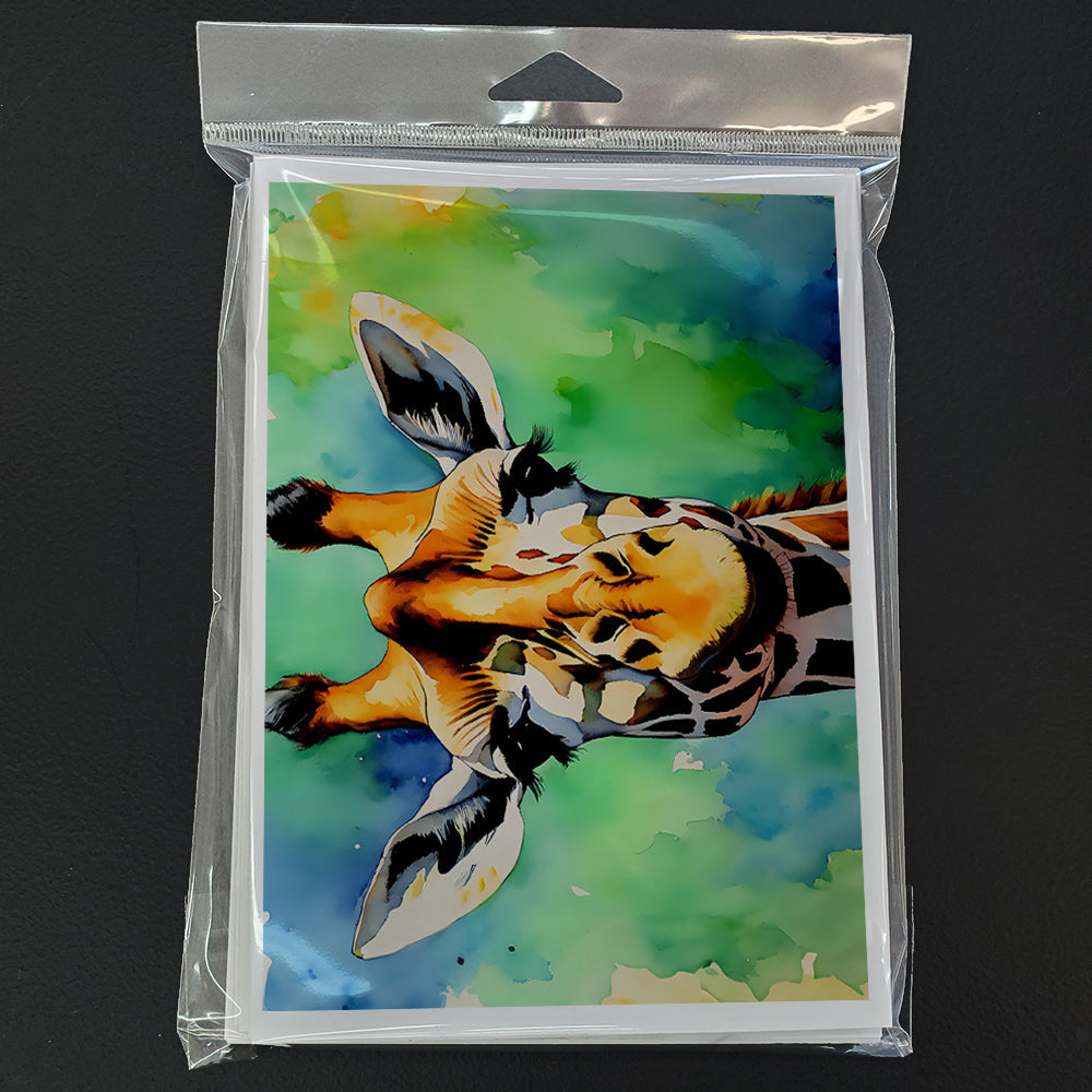Giraffe Greeting Cards Pack of 8 Blank Cards with Envelopes Whimsical A7 Size 5x7