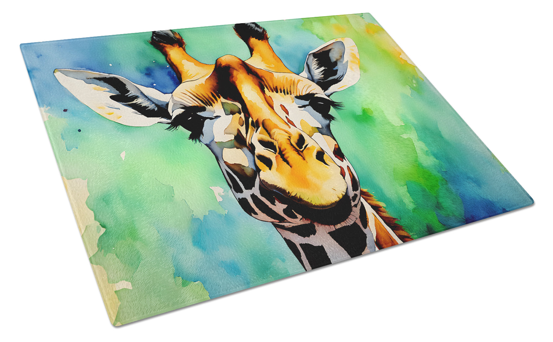 Giraffe Cutting Board Tempered Glass Kitchen Cutting Surface, Heat Resistant Chopping, Non-Slip Feet, Food Prep & Serving