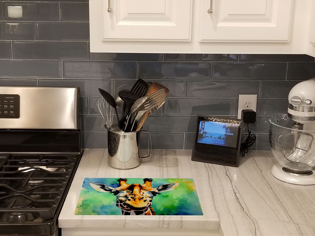 Giraffe Cutting Board Tempered Glass Kitchen Cutting Surface, Heat Resistant Chopping, Non-Slip Feet, Food Prep & Serving