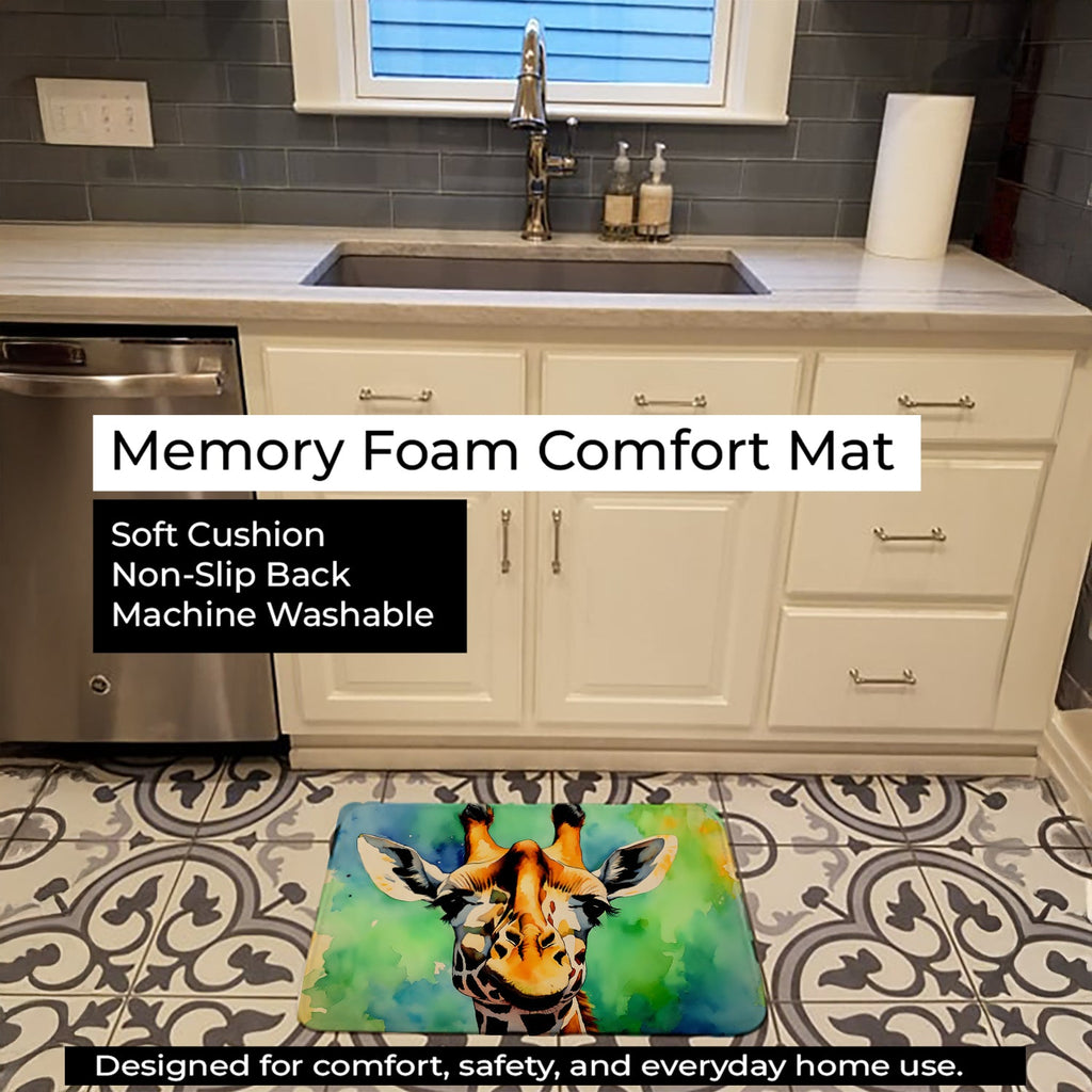 Giraffe Memory Foam Kitchen Mat Machine Washable Anti-Fatigue Cushion Comfort Bath or Kitchen Rug