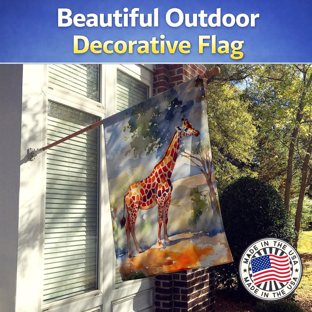 Giraffe House Flag 28x40 Porch Sleeve Pole Decorative Outside Yard Banner Artwork Wall Hanging, Polyester