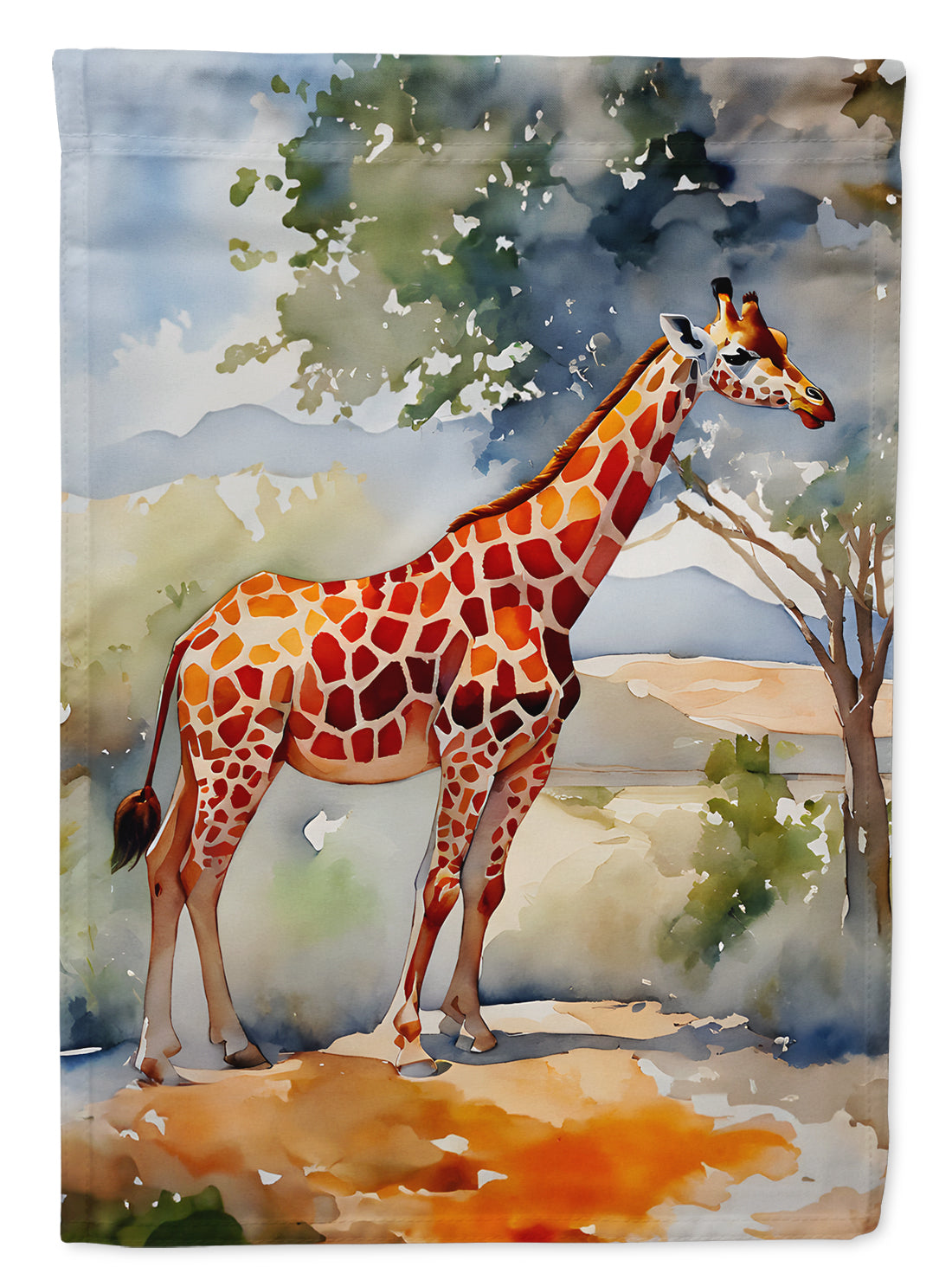 Giraffe House Flag 28x40 Porch Sleeve Pole Decorative Outside Yard Banner Artwork Wall Hanging, Polyester