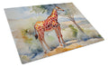 Giraffe Cutting Board Tempered Glass Kitchen Cutting Surface, Heat Resistant Chopping, Non-Slip Feet, Food Prep & Serving