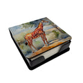 Giraffe PU Leather Note Paper Holder with Artist-Designed Cover, Desk Accessory, Office Gift