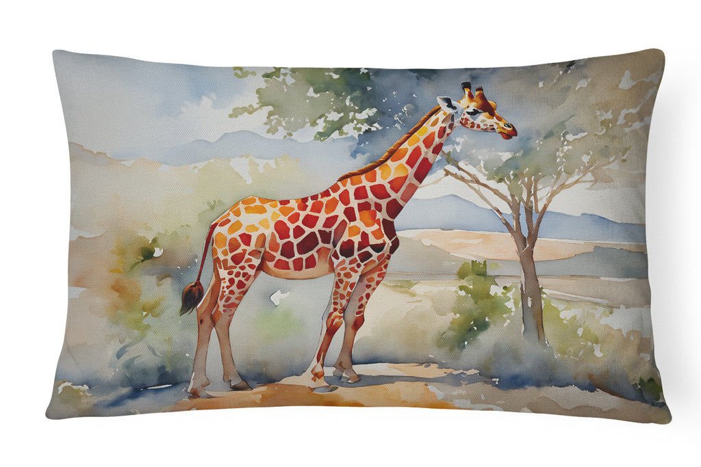 Giraffe Decorative Throw Pillow 12x16 Indoor Outdoor Accent Cushion, Fabric Cover with Insert for Sofa, Bed, Porch & Living Room