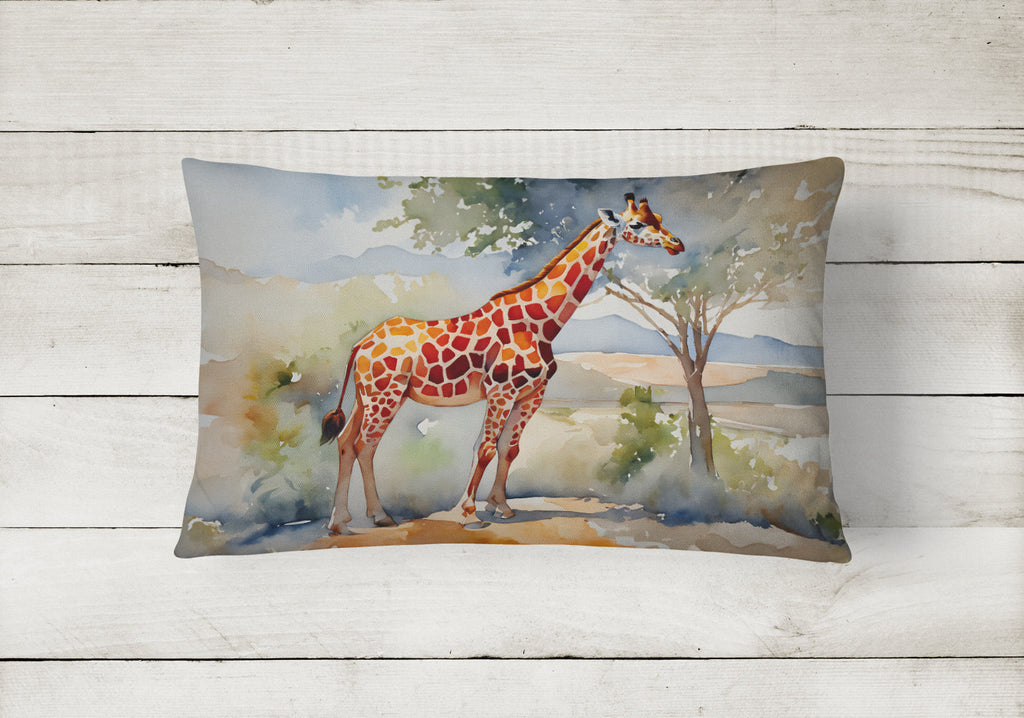 Giraffe Decorative Throw Pillow 12x16 Indoor Outdoor Accent Cushion, Fabric Cover with Insert for Sofa, Bed, Porch & Living Room