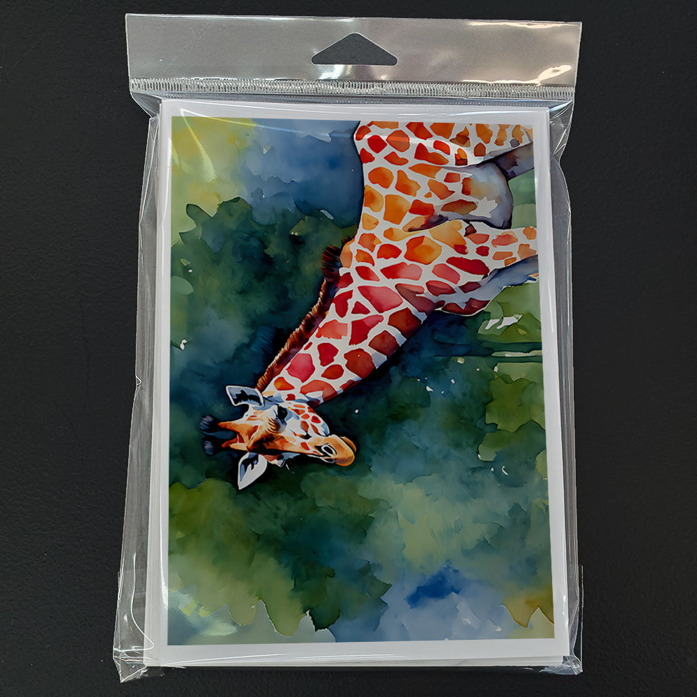 Giraffe Greeting Cards Pack of 8 Blank Cards with Envelopes Whimsical A7 Size 5x7