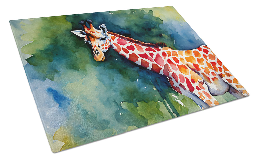 Giraffe Cutting Board Tempered Glass Kitchen Cutting Surface, Heat Resistant Chopping, Non-Slip Feet, Food Prep & Serving