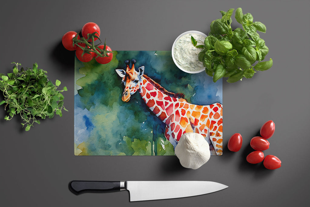 Giraffe Cutting Board Tempered Glass Kitchen Cutting Surface, Heat Resistant Chopping, Non-Slip Feet, Food Prep & Serving