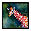 Giraffe Framed Metal Print Bathroom, Kitchen, Office, Home Decor Wall Art Ready to Hang, Square, 8X8