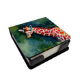 Giraffe PU Leather Note Paper Holder with Artist-Designed Cover, Desk Accessory, Office Gift
