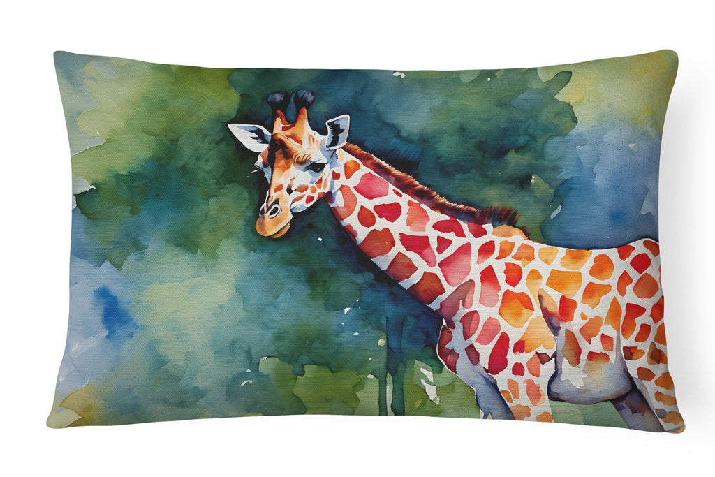 Giraffe Decorative Throw Pillow 12x16 Indoor Outdoor Accent Cushion, Fabric Cover with Insert for Sofa, Bed, Porch & Living Room