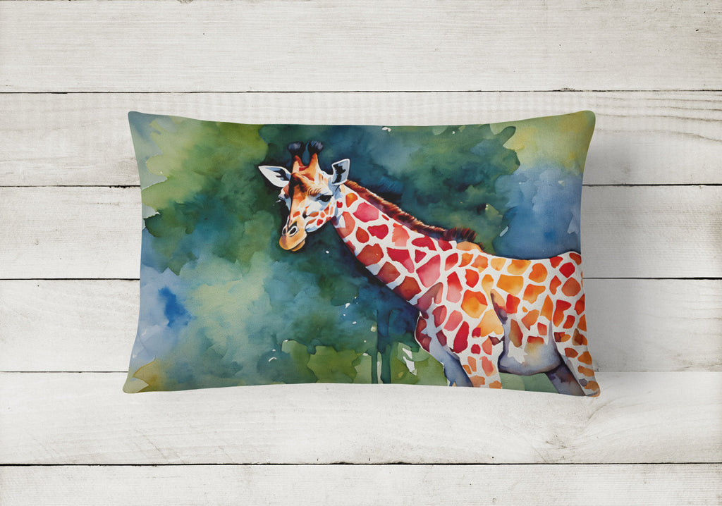 Giraffe Decorative Throw Pillow 12x16 Indoor Outdoor Accent Cushion, Fabric Cover with Insert for Sofa, Bed, Porch & Living Room