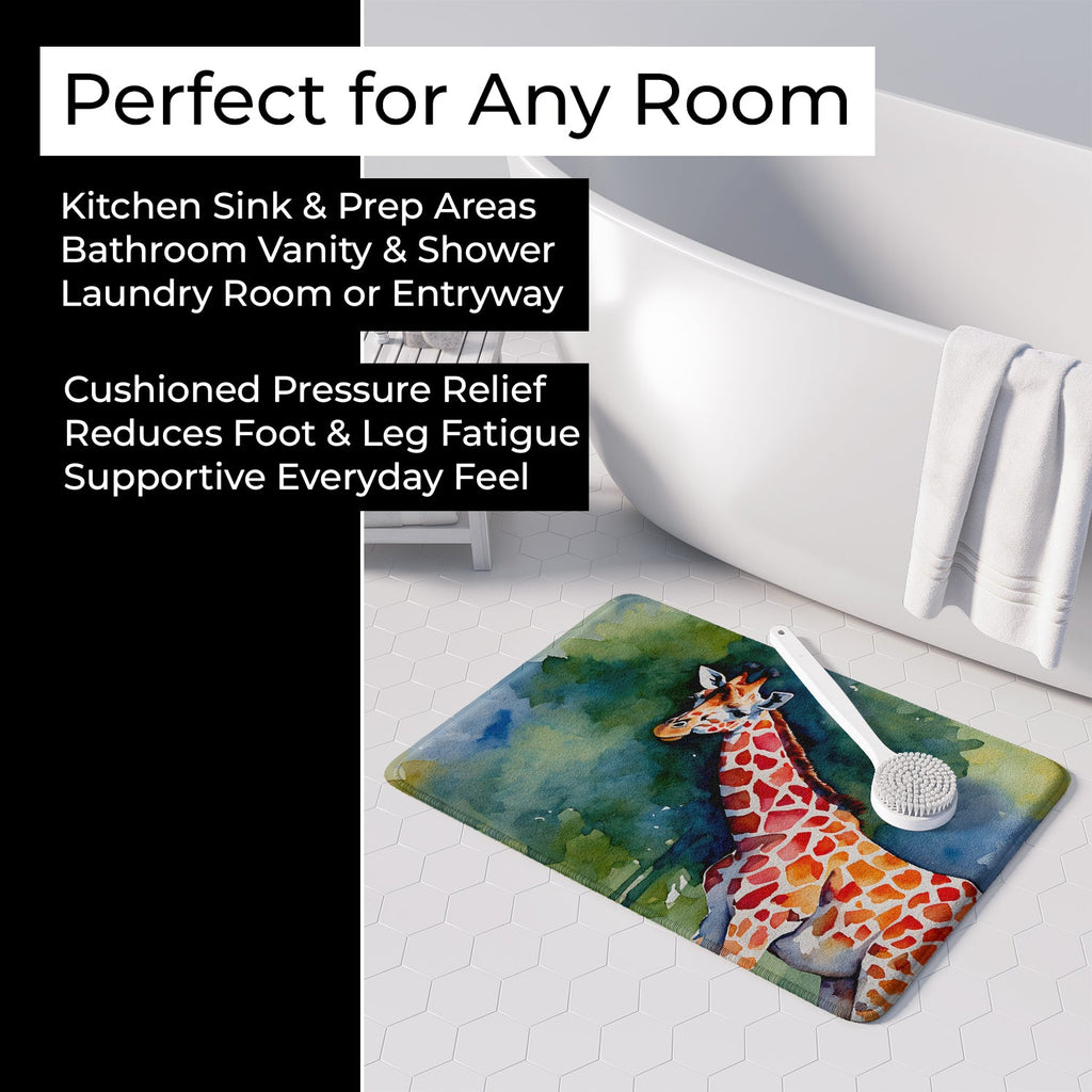 Giraffe Memory Foam Kitchen Mat Machine Washable Anti-Fatigue Cushion Comfort Bath or Kitchen Rug