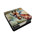 Giraffe PU Leather Note Paper Holder with Artist-Designed Cover, Desk Accessory, Office Gift