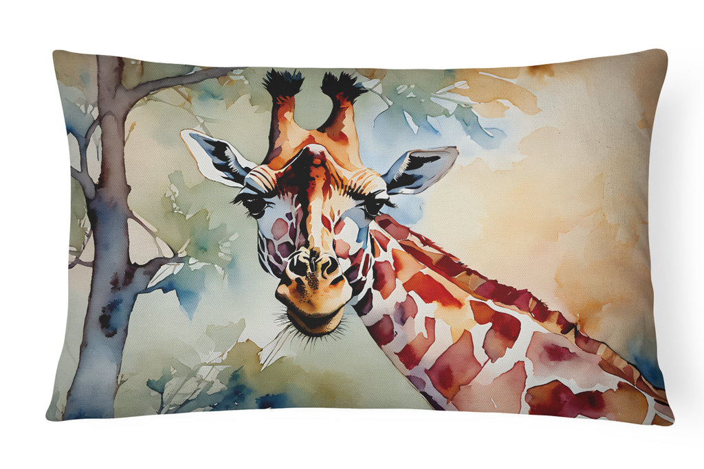 Giraffe Decorative Throw Pillow 12x16 Indoor Outdoor Accent Cushion, Fabric Cover with Insert for Sofa, Bed, Porch & Living Room