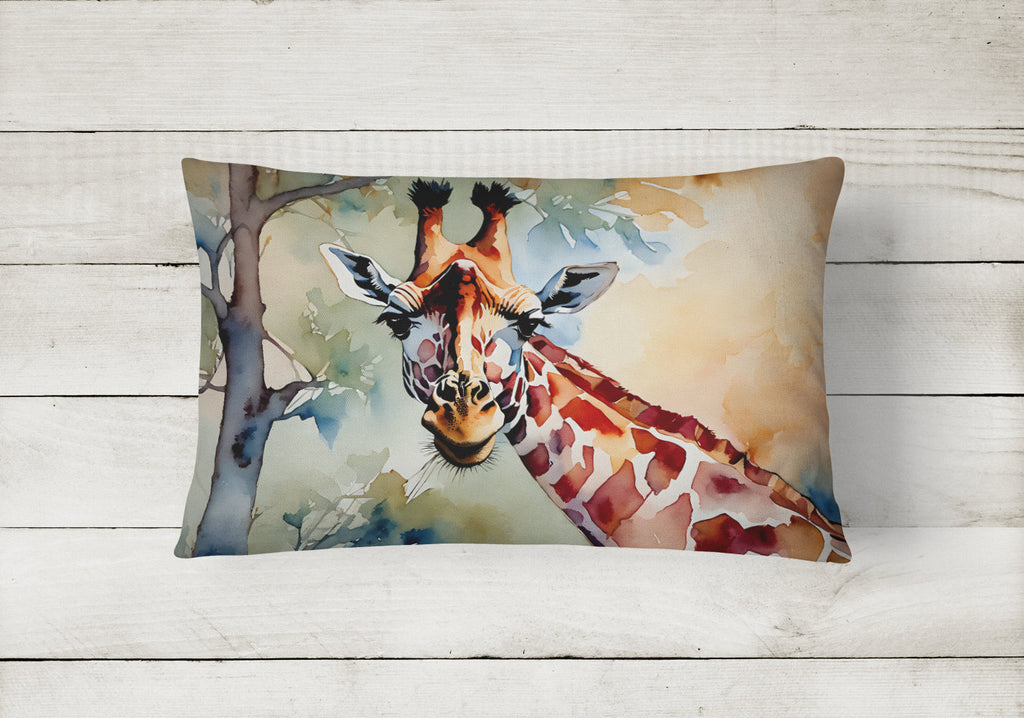 Giraffe Decorative Throw Pillow 12x16 Indoor Outdoor Accent Cushion, Fabric Cover with Insert for Sofa, Bed, Porch & Living Room