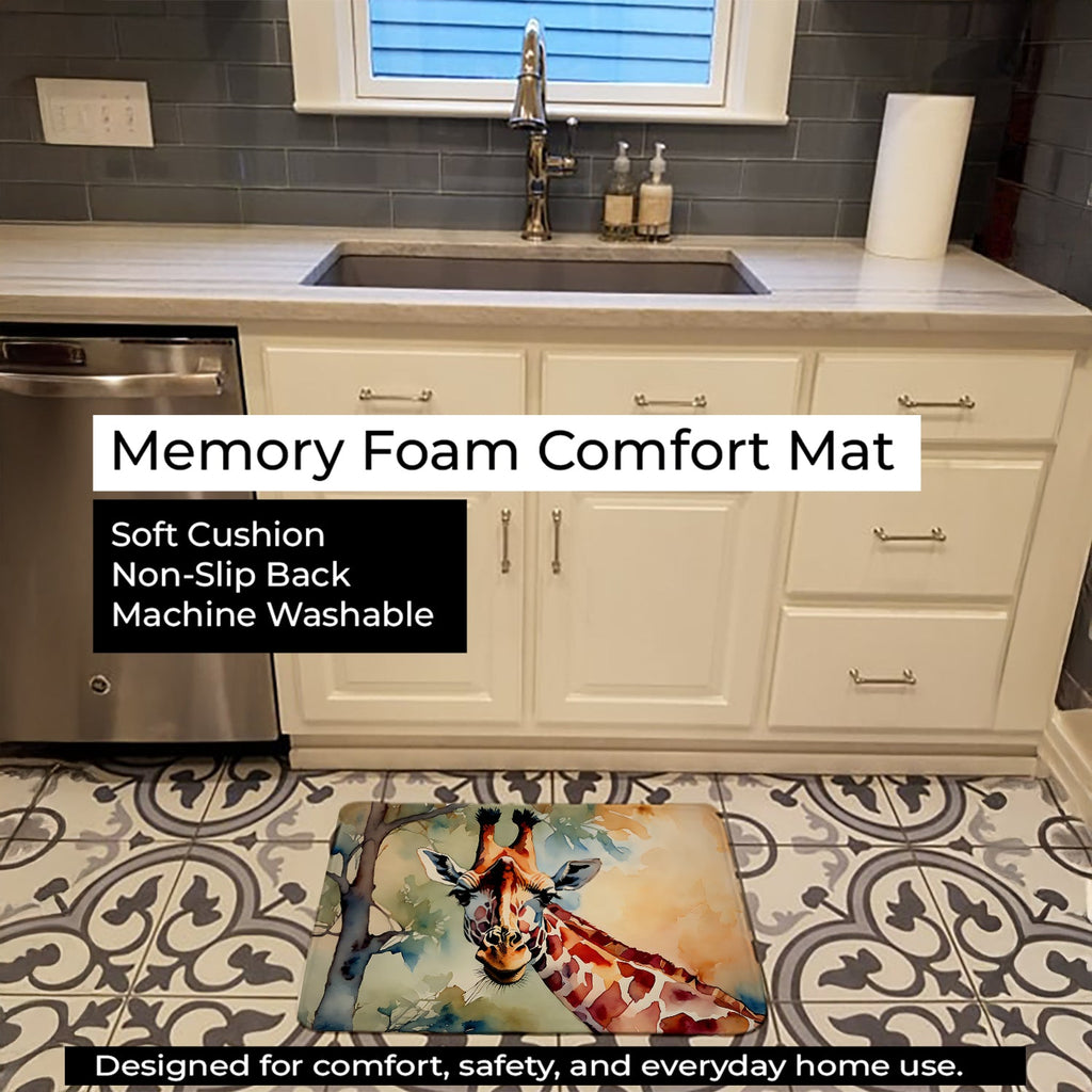 Giraffe Memory Foam Kitchen Mat Machine Washable Anti-Fatigue Cushion Comfort Bath or Kitchen Rug