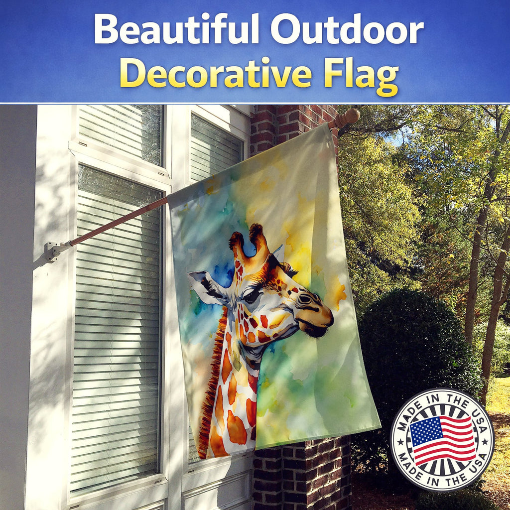 Giraffe House Flag 28x40 Porch Sleeve Pole Decorative Outside Yard Banner Artwork Wall Hanging, Polyester