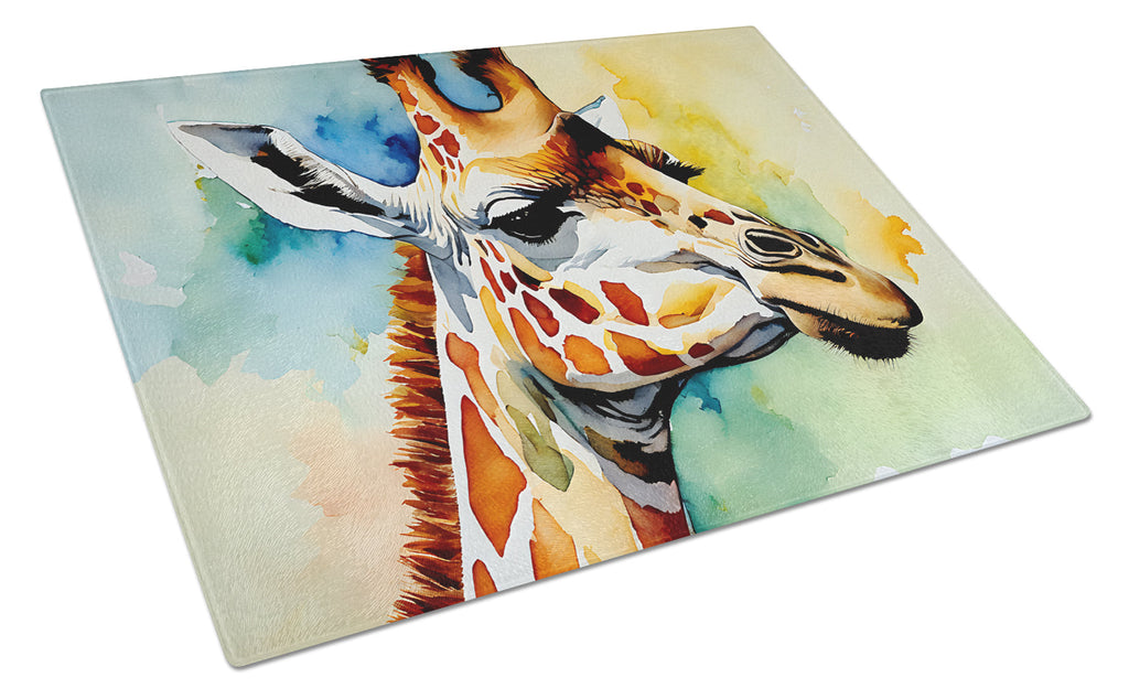 Giraffe Cutting Board Tempered Glass Kitchen Cutting Surface, Heat Resistant Chopping, Non-Slip Feet, Food Prep & Serving