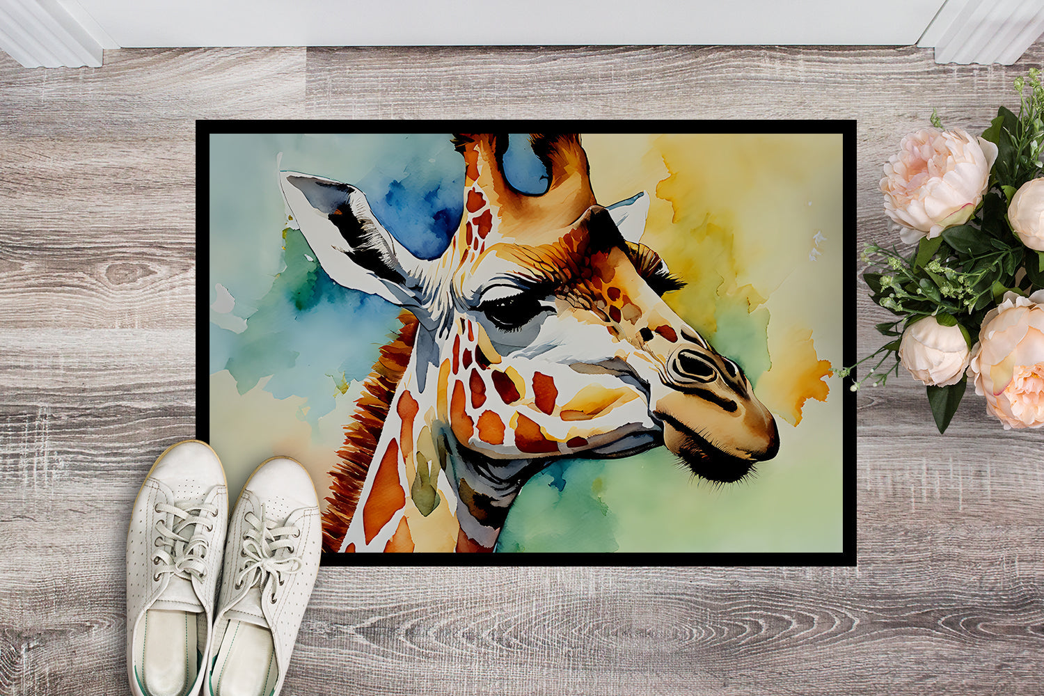 Giraffe Doormat Indoor Outdoor 18H X 27W Front Door Mat Rugs for Entryway, Non Slip Washable