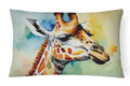 Giraffe Decorative Throw Pillow 12x16 Indoor Outdoor Accent Cushion, Fabric Cover with Insert for Sofa, Bed, Porch & Living Room