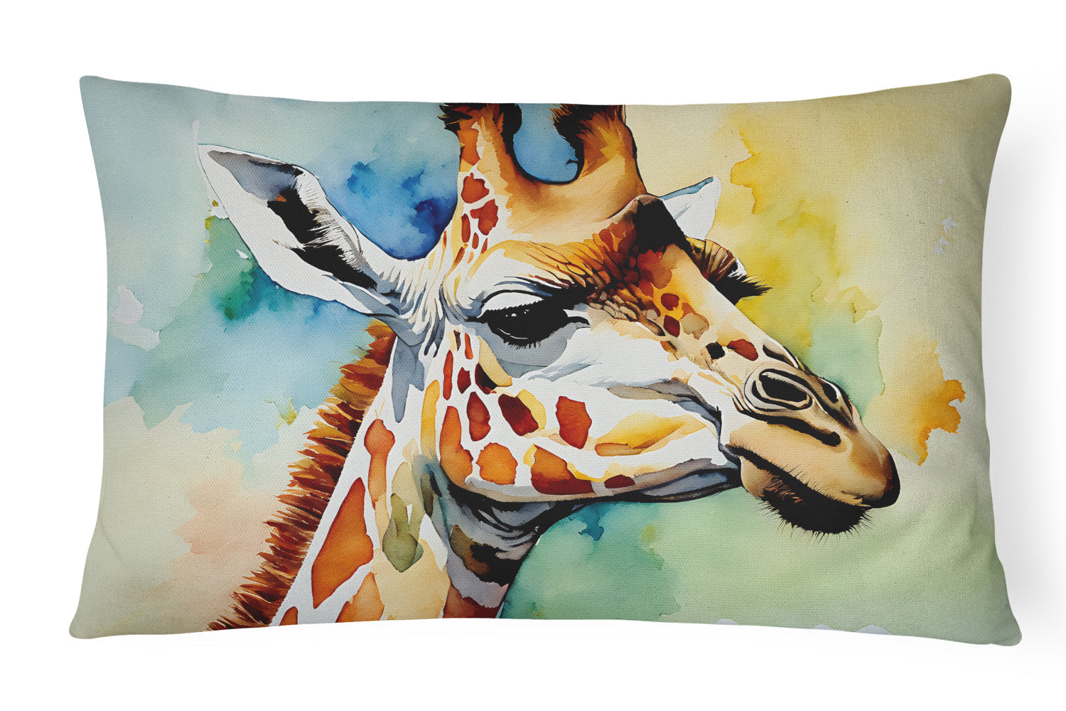 Giraffe Decorative Throw Pillow 12x16 Indoor Outdoor Accent Cushion, Fabric Cover with Insert for Sofa, Bed, Porch & Living Room