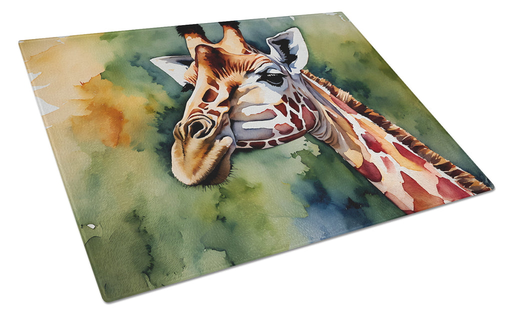 Giraffe Cutting Board Tempered Glass Kitchen Cutting Surface, Heat Resistant Chopping, Non-Slip Feet, Food Prep & Serving