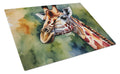 Giraffe Cutting Board Tempered Glass Kitchen Cutting Surface, Heat Resistant Chopping, Non-Slip Feet, Food Prep & Serving