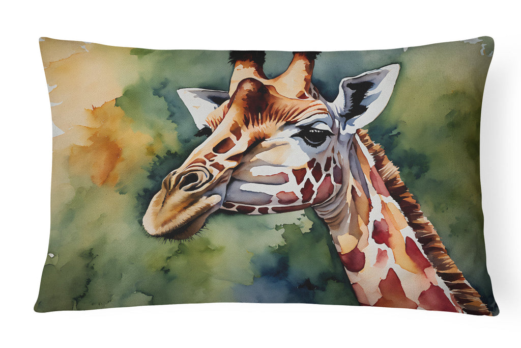 Giraffe Decorative Throw Pillow 12x16 Indoor Outdoor Accent Cushion, Fabric Cover with Insert for Sofa, Bed, Porch & Living Room