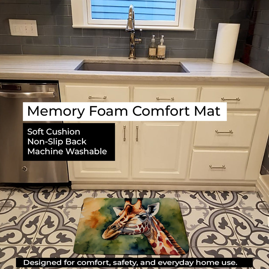 Giraffe Memory Foam Kitchen Mat Machine Washable Anti-Fatigue Cushion Comfort Bath or Kitchen Rug