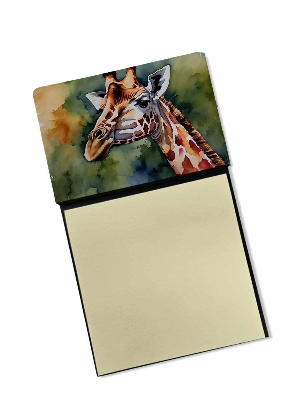 Giraffe Watercolor Sticky Note Holder Refillable Dispenser Desk Accessory 3x3 Pad Gift