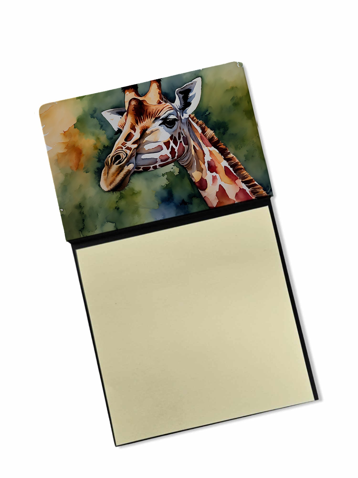 Giraffe Watercolor Sticky Note Holder Refillable Dispenser Desk Accessory 3x3 Pad Gift
