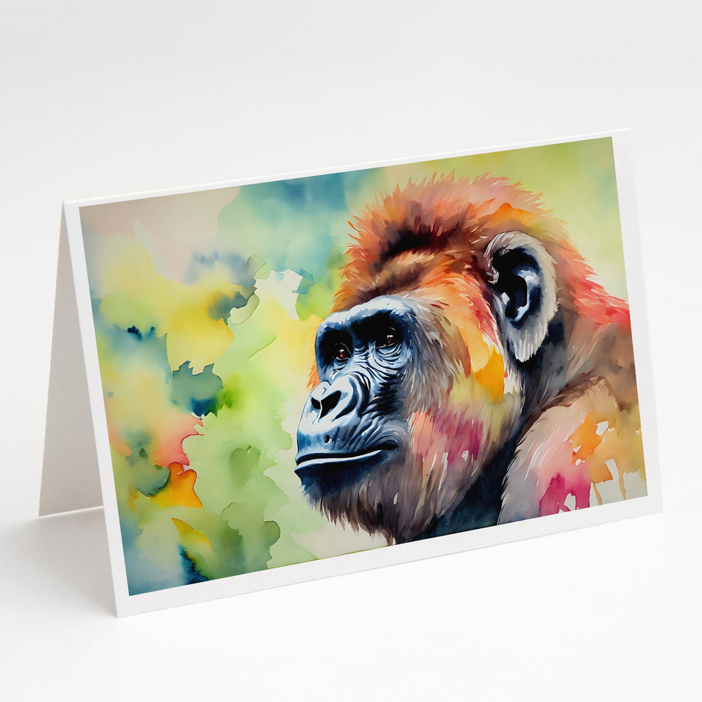 Gorilla Greeting Cards Pack of 8 Blank Cards with Envelopes Whimsical A7 Size 5x7