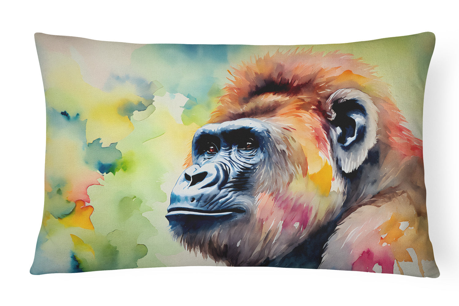 Gorilla Decorative Throw Pillow 12x16 Indoor Outdoor Accent Cushion, Fabric Cover with Insert for Sofa, Bed, Porch & Living Room