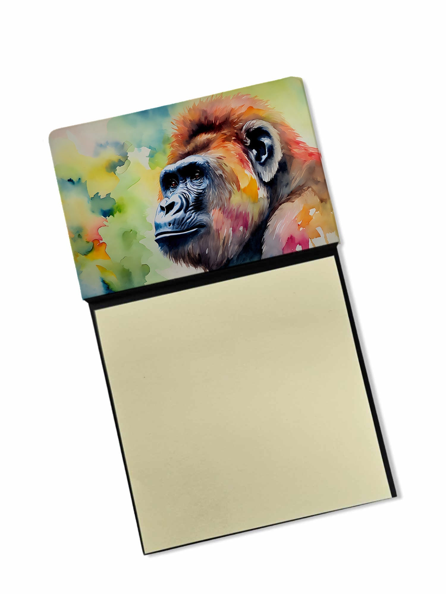 Gorilla Watercolor Sticky Note Holder Refillable Dispenser Desk Accessory 3x3 Pad Gift
