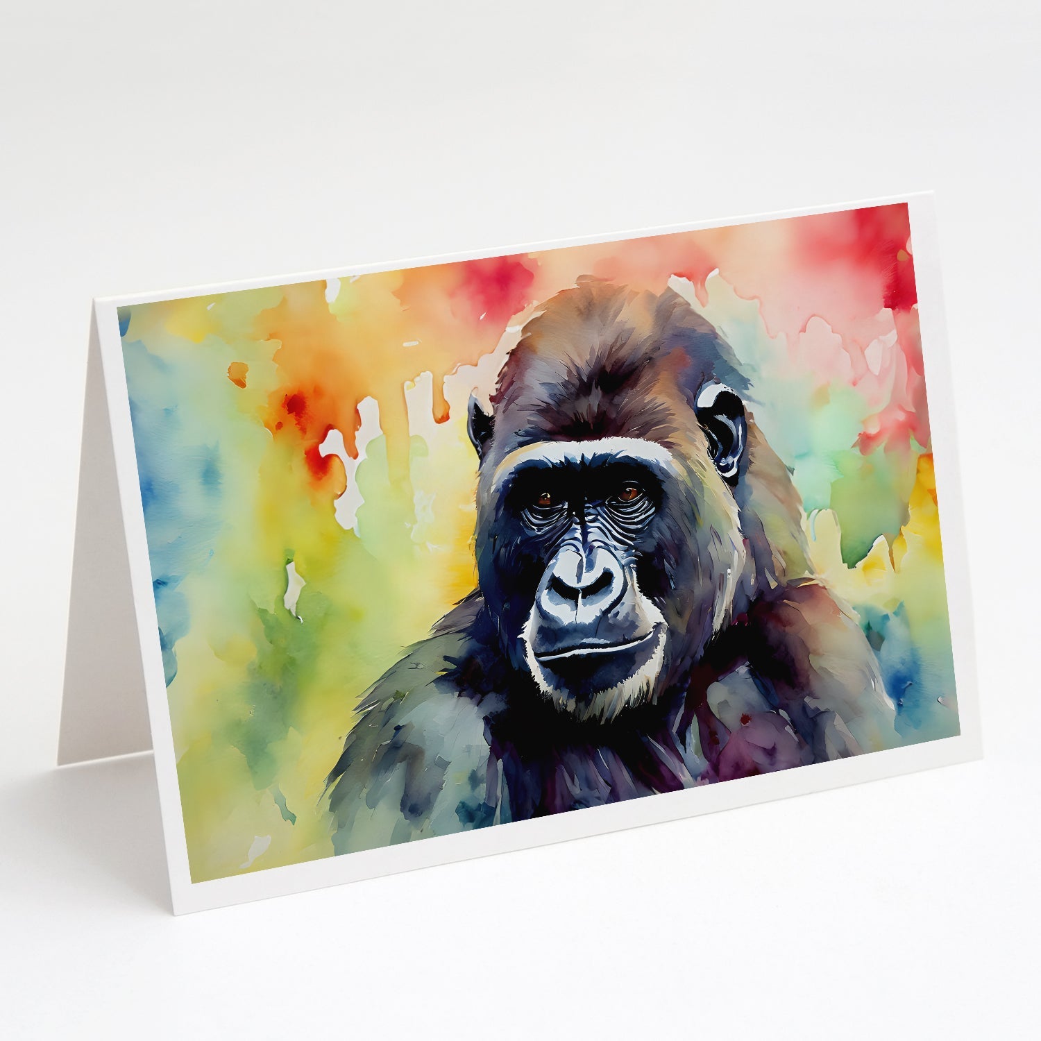 Gorilla Greeting Cards Pack of 8 Blank Cards with Envelopes Whimsical A7 Size 5x7