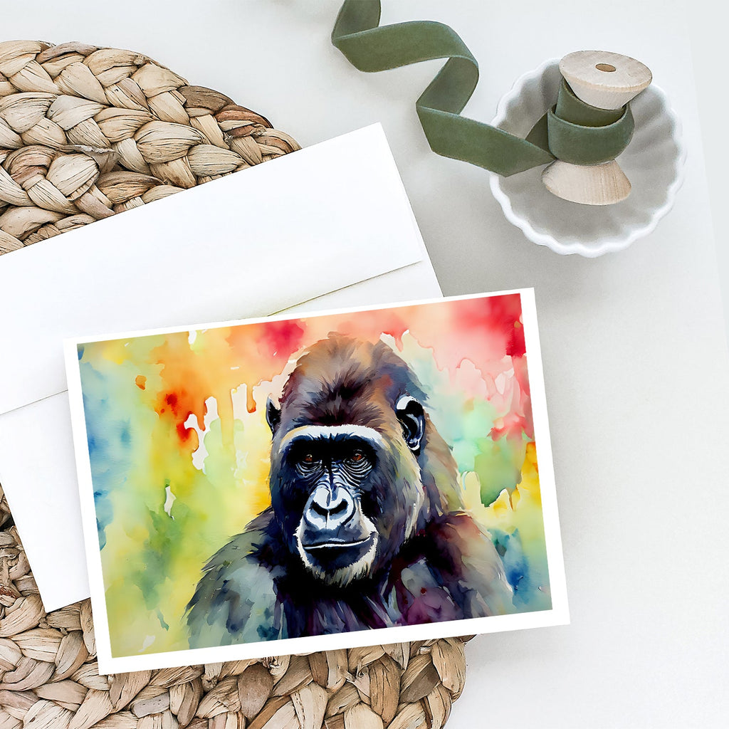 Gorilla Greeting Cards Pack of 8 Blank Cards with Envelopes Whimsical A7 Size 5x7