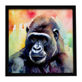 Gorilla Framed Metal Print Bathroom, Kitchen, Office, Home Decor Wall Art Ready to Hang, Square, 8X8