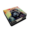 Gorilla PU Leather Note Paper Holder with Artist-Designed Cover, Desk Accessory, Office Gift