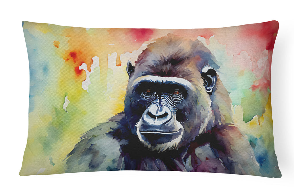Gorilla Decorative Throw Pillow 12x16 Indoor Outdoor Accent Cushion, Fabric Cover with Insert for Sofa, Bed, Porch & Living Room