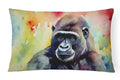 Gorilla Decorative Throw Pillow 12x16 Indoor Outdoor Accent Cushion, Fabric Cover with Insert for Sofa, Bed, Porch & Living Room