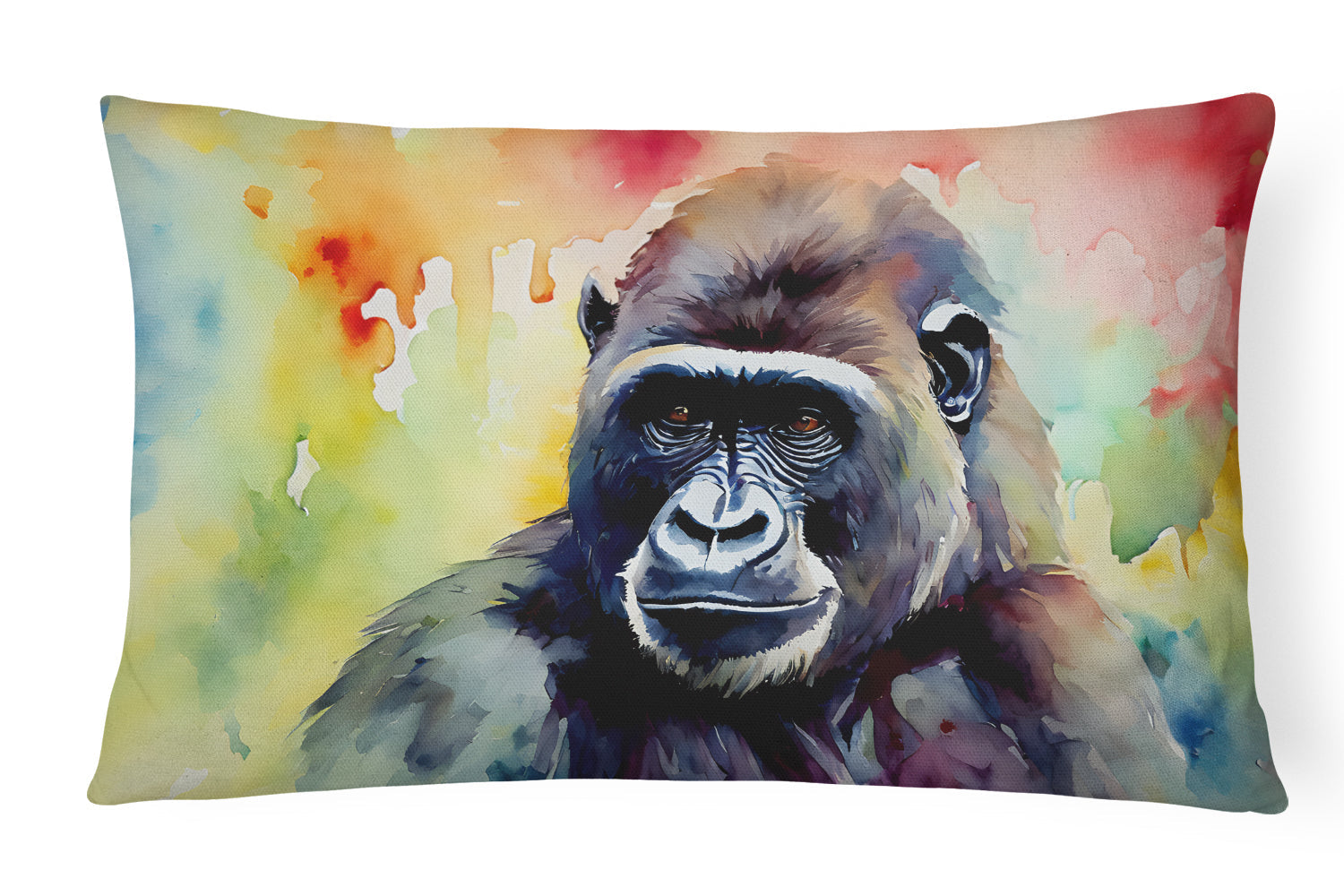 Gorilla Decorative Throw Pillow 12x16 Indoor Outdoor Accent Cushion, Fabric Cover with Insert for Sofa, Bed, Porch & Living Room