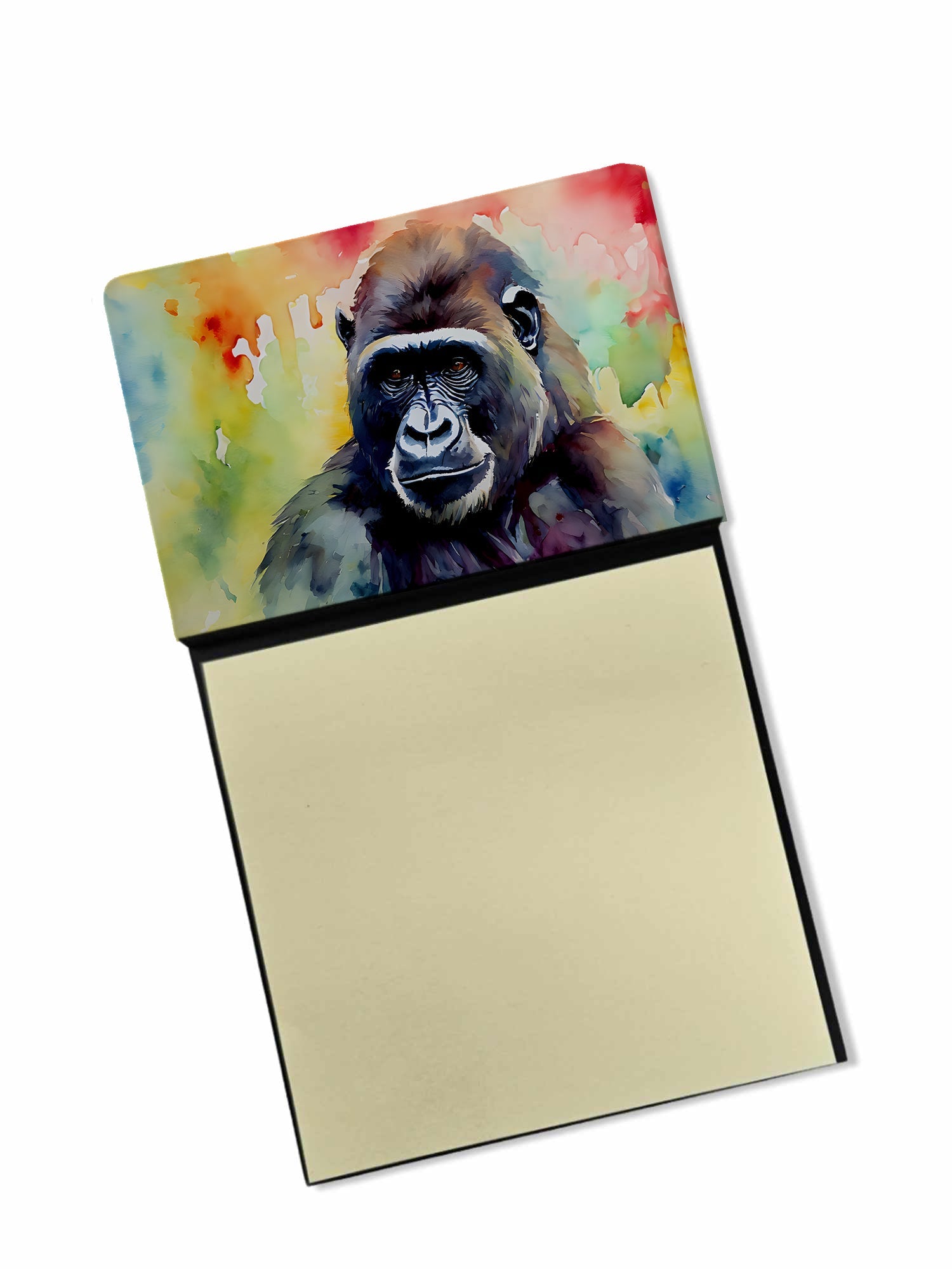 Gorilla Watercolor Sticky Note Holder Refillable Dispenser Desk Accessory 3x3 Pad Gift