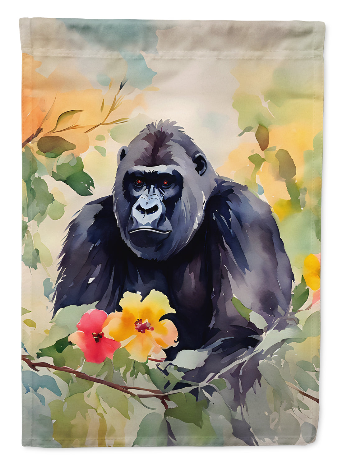 Gorilla House Flag 28x40 Porch Sleeve Pole Decorative Outside Yard Banner Artwork Wall Hanging, Polyester