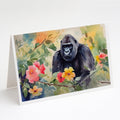 Gorilla Greeting Cards Pack of 8 Blank Cards with Envelopes Whimsical A7 Size 5x7