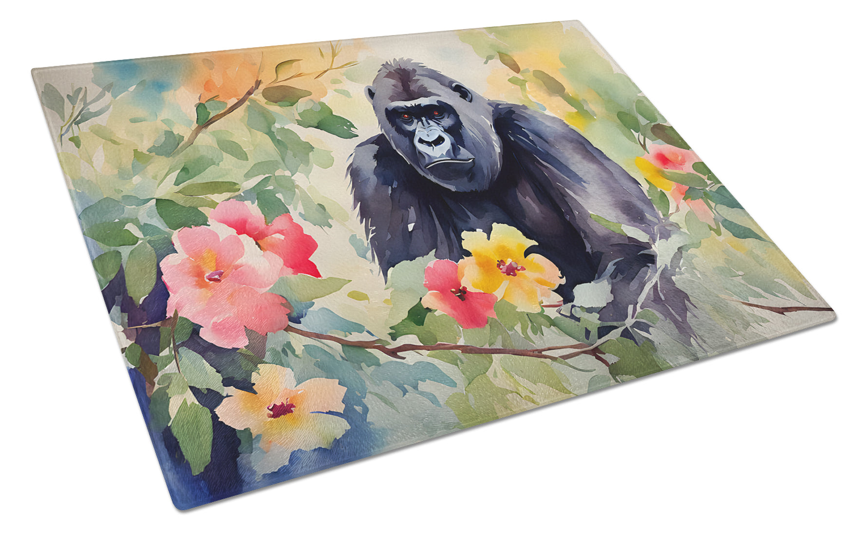 Gorilla Cutting Board Tempered Glass Kitchen Cutting Surface, Heat Resistant Chopping, Non-Slip Feet, Food Prep & Serving