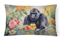 Gorilla Decorative Throw Pillow 12x16 Indoor Outdoor Accent Cushion, Fabric Cover with Insert for Sofa, Bed, Porch & Living Room